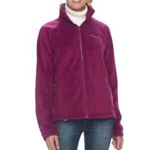 COLUMBIA Pile Fleece Jacket Women XL Purple Full Zip Gorpcore Outdoor Travel Y2K